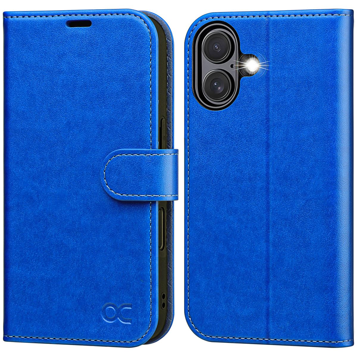 OCASE for iPhone 16 Plus Case, PU Leather Wallet, Magnetic Flip Folio Cover with RFID Blocking, Card Holders, Shockproof TPU, and Kickstand for 6.7 Inch iPhone 16 Plus (2024), Sapphire Blue