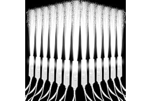 SWAKUTA 80 Pcs White Fiber Optic Wands LED Light Up StickS Glow in The Dark Wand White Flashing Sparklers with 3 Light Modes for Glow Birthday Wedding Entertainment Props Party Supplies