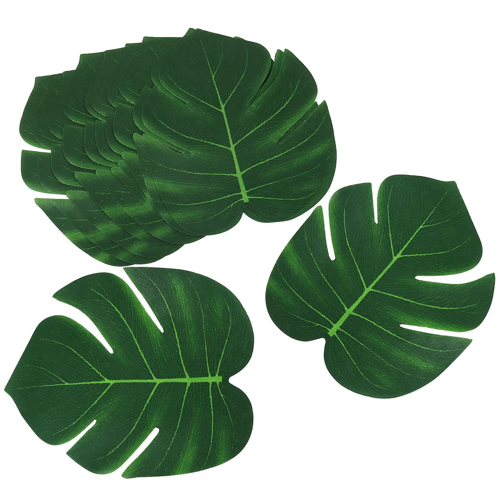 Shintop Fake Leaves, 12pcs Artificial Leaves Palm Leaves for Hawaiian Jungle Theme Tropical Party Decorations, Birthday, Wedding