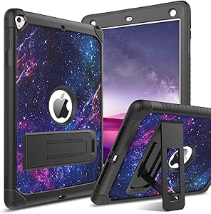 BENTOBEN Case for iPad 6th / 5th Generation, iPad 9.7 inch 2017/2018 Case, iPad Air 2 Case, iPad Pro 9.7 Case, Hybrid Rugged Shockproof Three Layer Full Body Protective Kickstand Tablet Cover, Space
