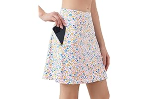 BELEROY Skorts for Women with Pockets 18" Athletic Tennis Golf Workout Skorts Skirts Dressy Casual