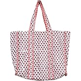 Quilted Cotton Handprinted Reversible Large multicolor Floral Tote Bag