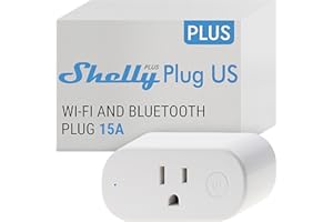 Shelly Smart Plug, Smart Home WiFi and Bluetooth Outlet with Power Metering, Works with Google Home, Alexa, Home Assistant, Smart Socket, No Hub, Easy Setup, Remote Control, Plus Plug US