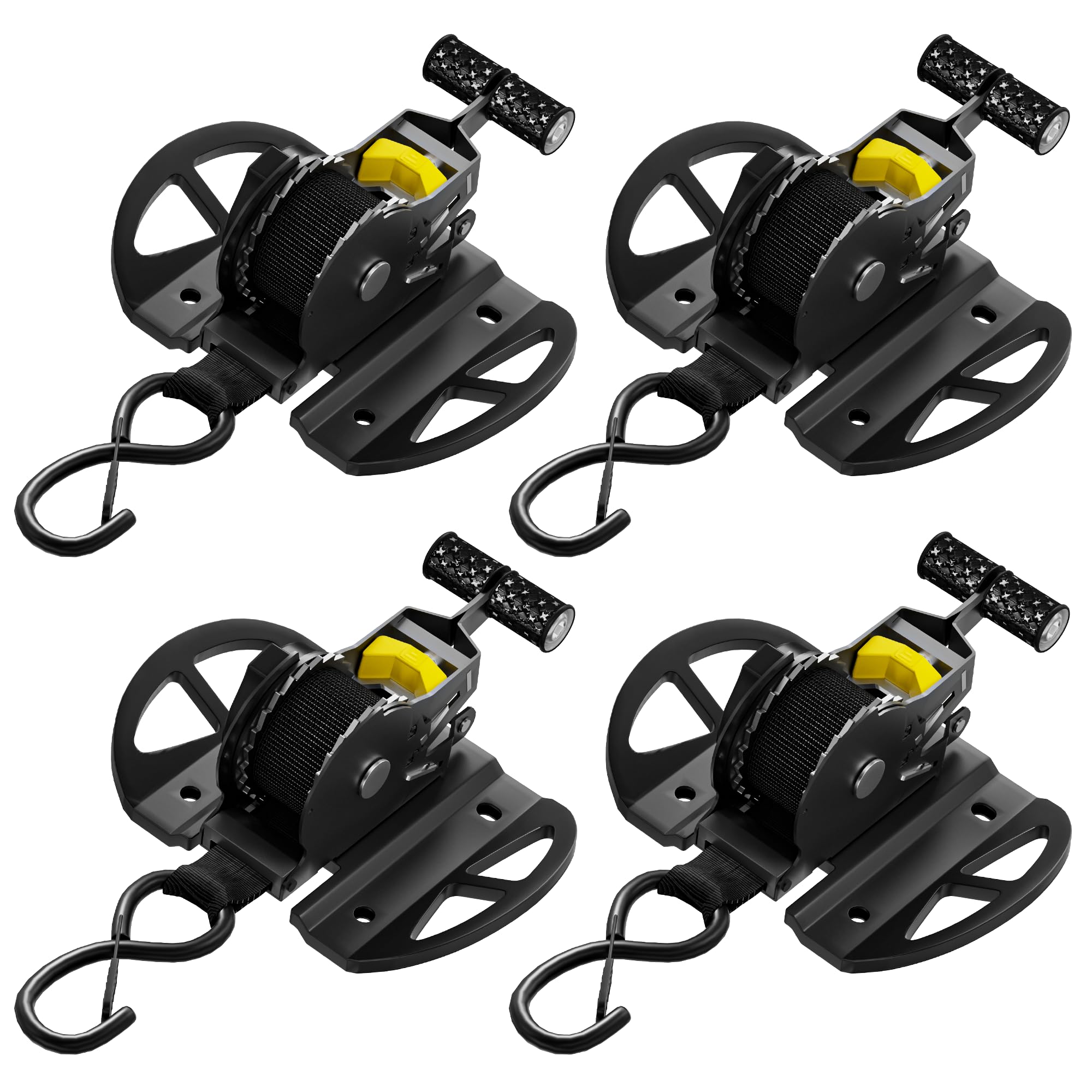 Photo 1 of 4PCS Retractable Ratchet Straps,Compatible with 2015-2025 Ford F150 Auto Retract Securing Strap,Integral Retracting Tie Down Straps for F250/F350/F450/F550 Accessories Truck Bed Mounted Ratchet Straps