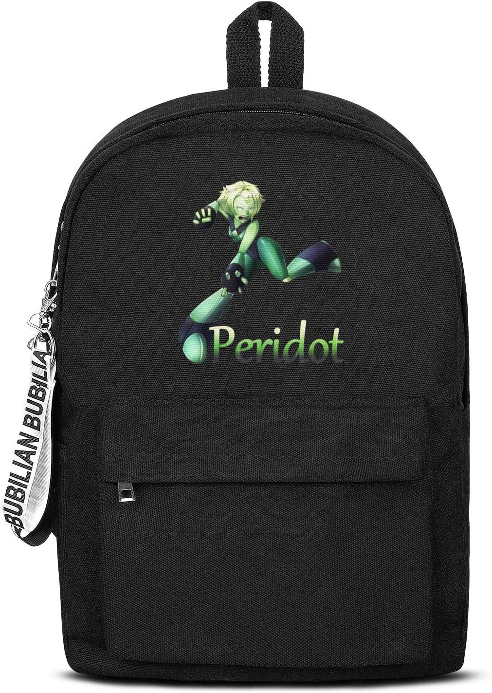 Mens Women Peridot-Crystal-Gems-Yellow-Hair- Steven-Universe- Backpack Shoulders Schoolbag Bag Black