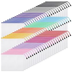 EOOUT 72pcs Mesh Zipper Pouch, A4 Size, 12 Colors