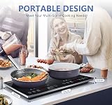AMZCHEF Double Induction Hob 2800W Portable Dual Burner with Timer view 5