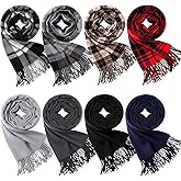Suhine Women Men's Scarf Bulk Winter Soft Blanket Scarves Warm Large Shawls and Wraps Tassel Edge 13.8 x 78.8 Inch