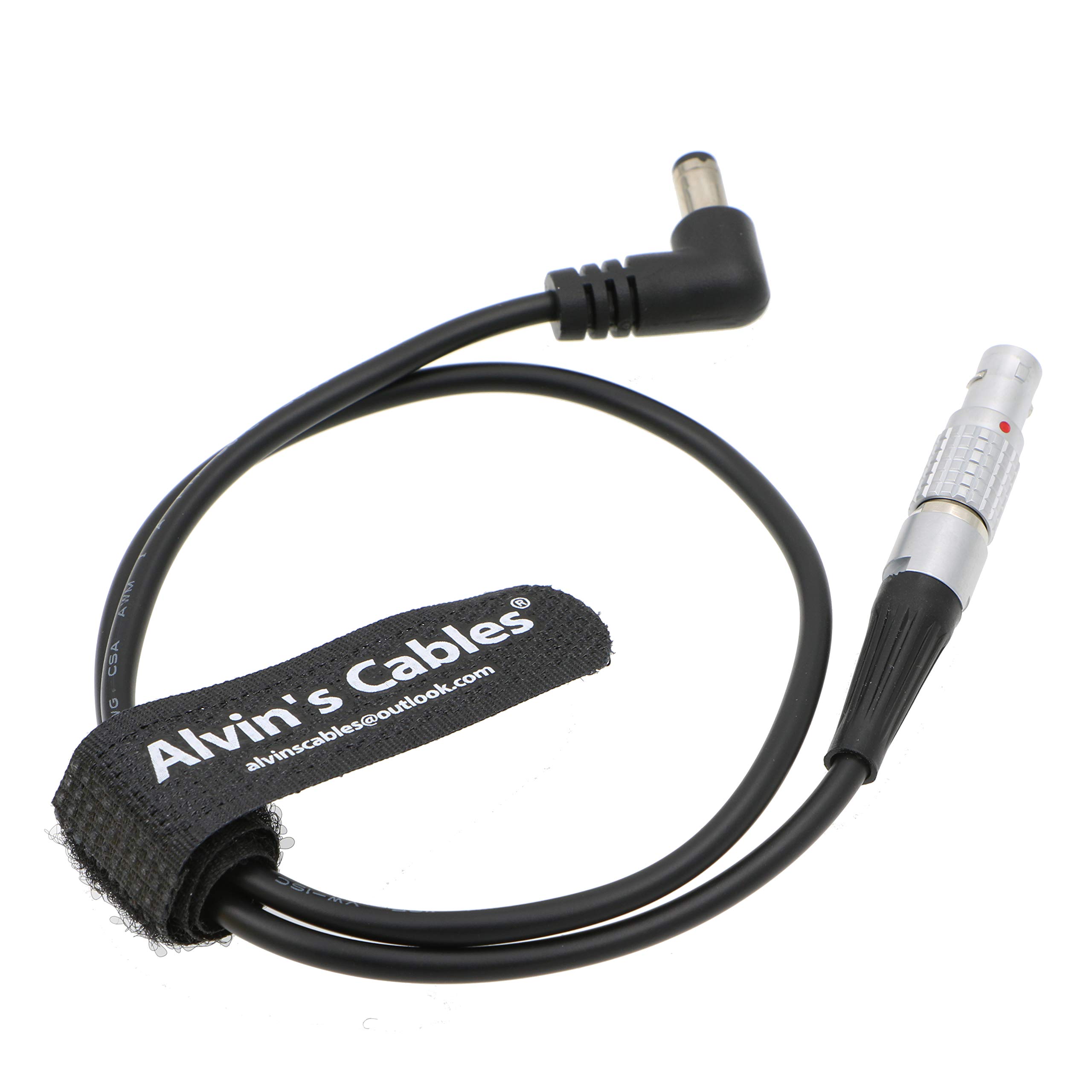 Alvin's Cables 2 Pin Male to DC Right Angle Cable for Teradek Bolt Transmitter Tilta Battery Plate 45CM