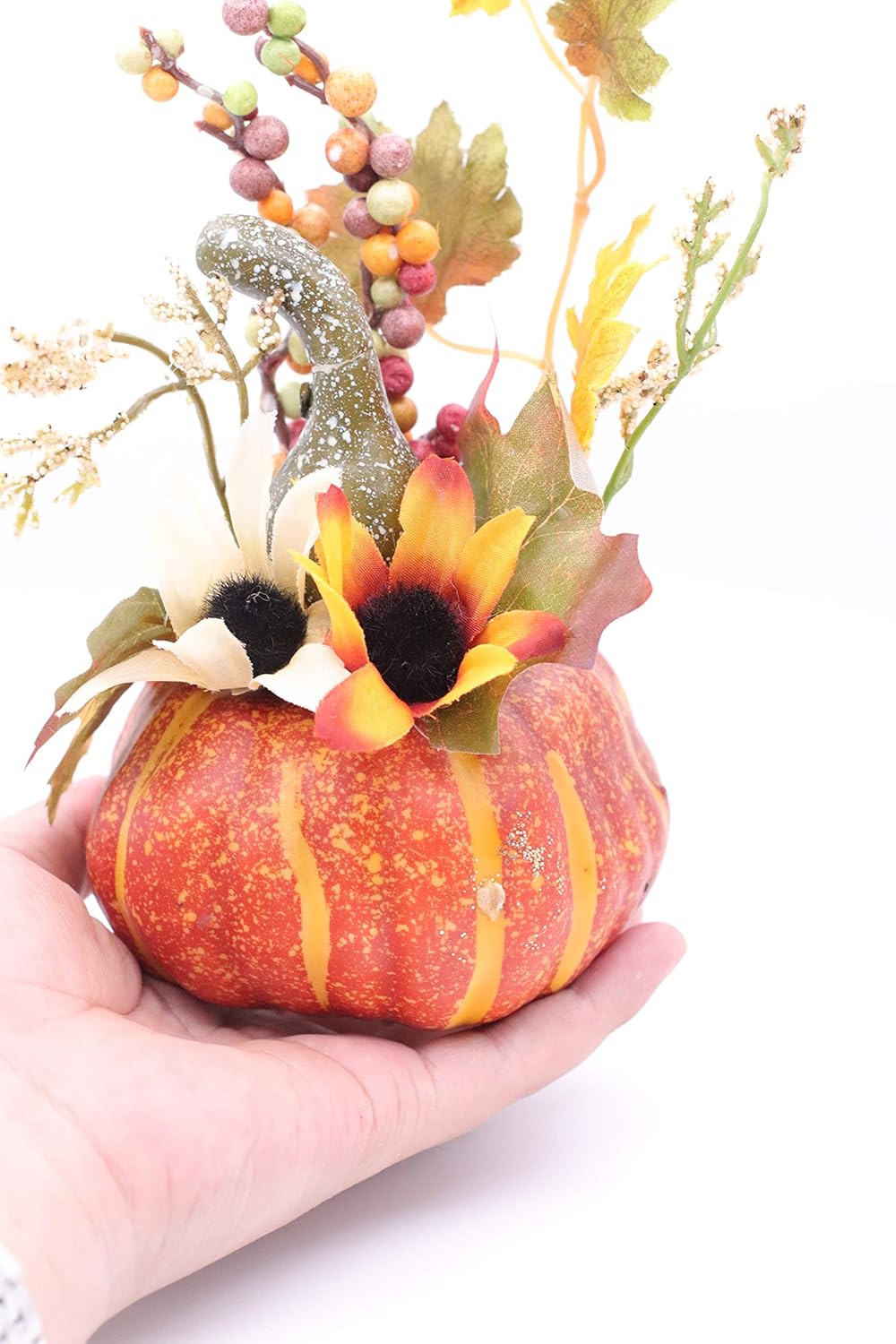 Misbest Artificial Pumpkin Gourd Berry Sunflower And Maple Leaf Arrangement Fall Harvest Halloween Thanksgiving Hobby Lobby Decorating Brown Artificial Plants Flowers Home Kitchen Anitarajpurohit Com