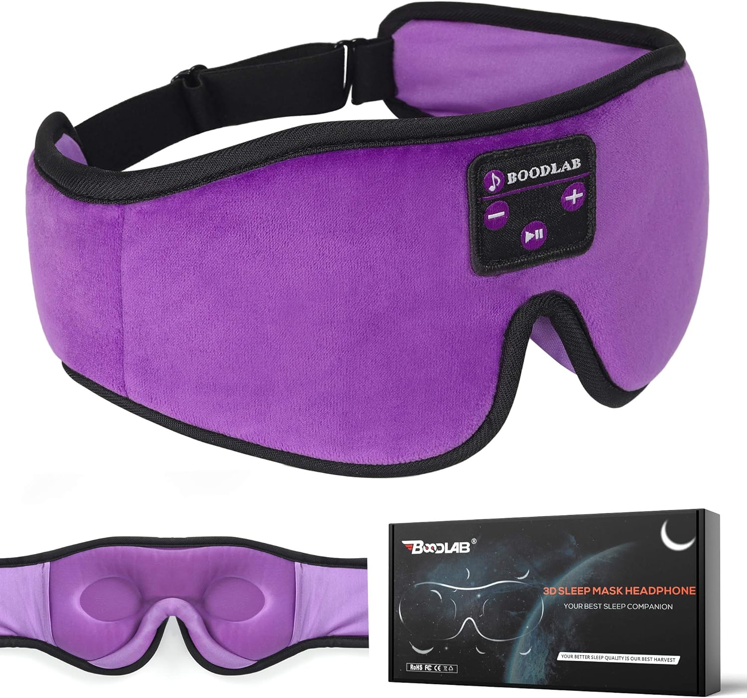 Boodlab Sleep Headphones Bluetooth Sleep Mask, 3D Sleep Eye Mask with