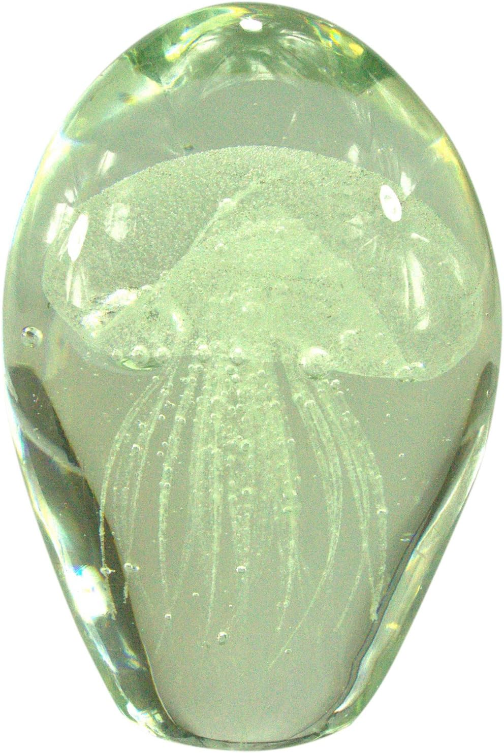 White Glass Jellyfish Paperweight - Jelly Fish Paper Weight (White)