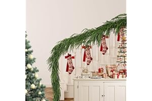 EVJEAL 9 Ft (275 Cm) Norfolk Pine Garland - Realistic Faux Pine Christmas Garland for Mantle, Wall, Table, and Holiday Decor, Perfect for Christmas Decorations & Gifts