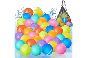 HARDWIND Reusable Water Balloons, 2024 Upgrade Non-Removable Magnetic Water Balloon for Kids Ages 3-5, 4-8, 8-12, Refillable Self Sealing Water Bombs Splash Balls Toys for Pool, Beach, Summer Party Fun-36 Pack