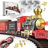 Hot Bee Remote Control Train Set,Lights and Sound,Train Sets Under Christmas Tree,Electric Model Train,Christmas Train Toys G