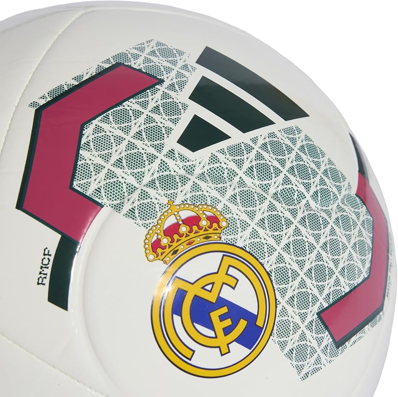 Bola de Recreação Adulta Unissex Real Madrid Home Club, Branca/Aurora Ivy, 5