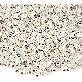 Augshy 1400pcs Square Acrylic Gold Alphabet Beads A-Z Cube Letters Beads for Bracelets Necklaces Phone Lanyard Making with 1 Roll Crystal String Cord for Jewelry Making(6 mm)