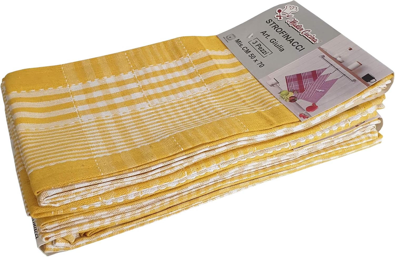 CARILLO Set 12 Strofinacci Da Cucina In Cotone Jacquard 50x70 Cm - Asciugapiatti Assorbenti - Foto 2