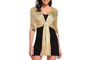 Sparkling Metallic Shawls and Wraps for Bridal Weddings/Evening Party/Formal Dresses (20+ Colors)