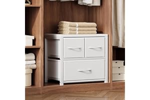 Homeiju Stackable 3-Drawer Fabric Dresser with Waterproof Wood Top – Closet Organizer & Storage Drawers for Bedroom, Modern M