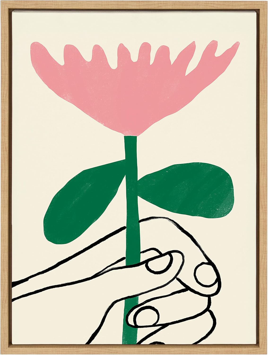 Kate and Laurel Sylvie for You Framed Canvas Wall Art by Marcello Velho, 18x24 Natural, Abstract Wall Decor