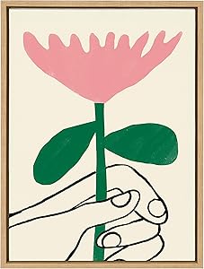 Kate and Laurel Sylvie for You Framed Canvas Wall Art by Marcello Velho, 18x24 Natural, Abstract Wall Decor