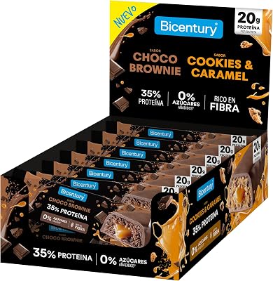 Barras de Proteína Brownie de Chocolate 20g de Proteína | Embalagem de 12 Barras | Sem Açúcares Adicionados | Rico em Fibra | Lanche de Fitness Rico em Proteína