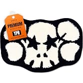 Ka - WS Skull Graphic Rug - (28x20) Cool Rugs for Bedroom - Hypebeast Mat | Black and White carpet, Gifts Designer Y2K Streetwear Men Teen Boys Dorm Gaming Room Trendy Aesthetic Novelty Funky Unique