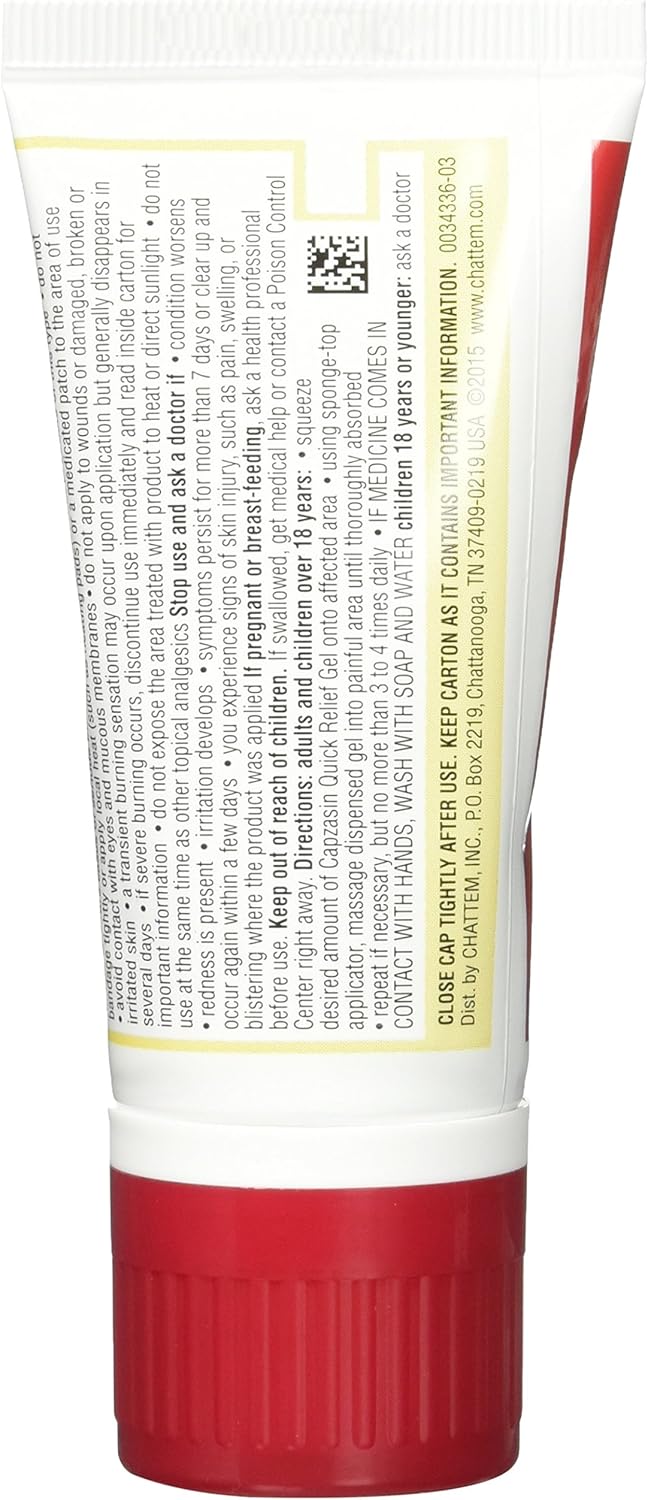 Capzasin Arthritis Pain Relief, Quick Relief Gel, No Mess Sponge Applicator 1.5 oz (42.5 g): Health & Personal Care