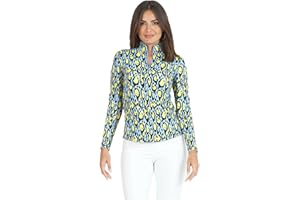 IBKUL Women’s Sun Protective UPF50+ Icefil Cooling Gemma Print Long Sleeve Mock Neck Top – 10758