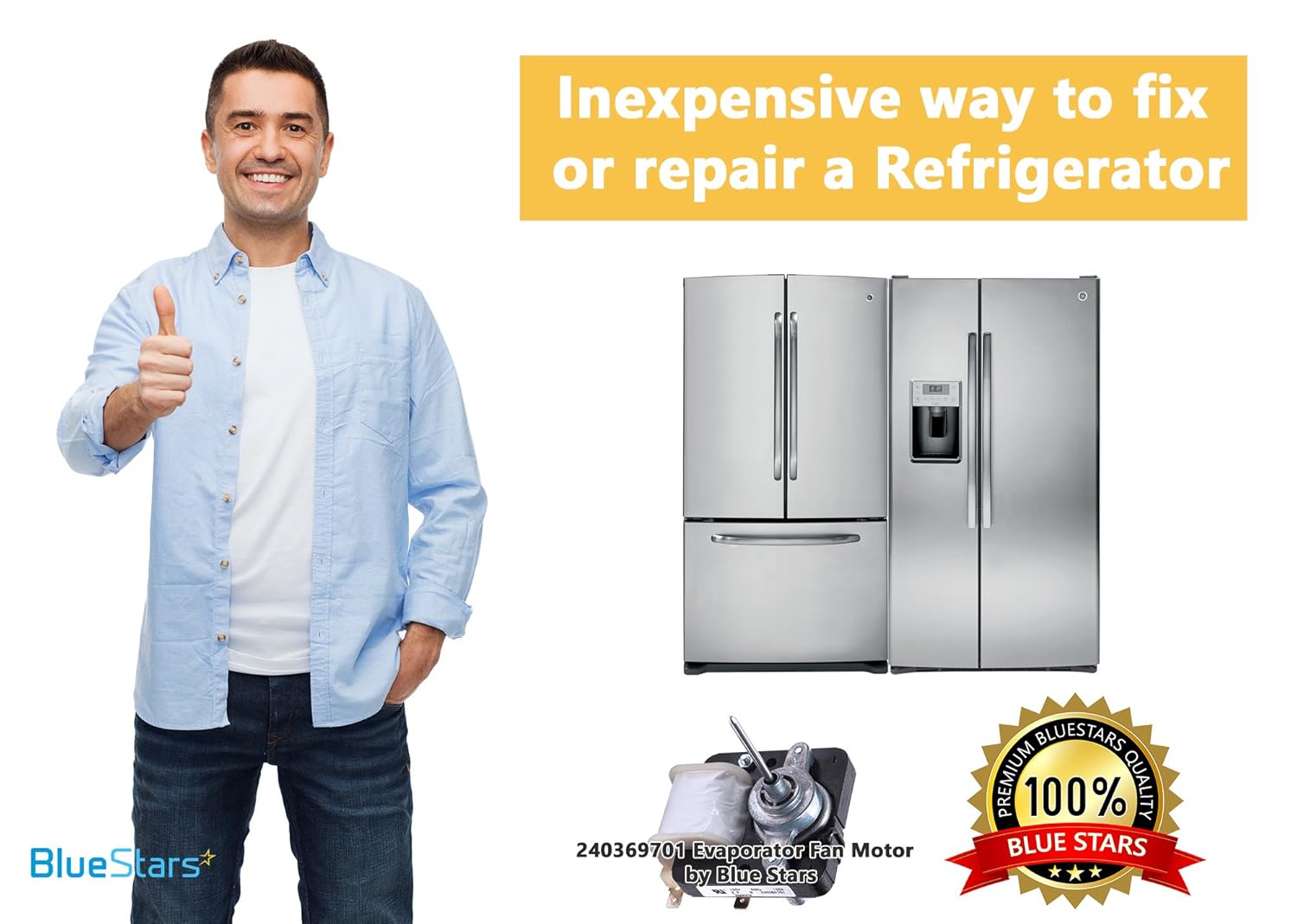 Ultra Durable 240369701 Motor de ventilador de refrigerador ...