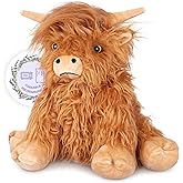 SuzziPals Heatable & Coolable Highland Cow Stuffed Animals Plushie, Microwavable Heating Pad for Soothing & Relaxation, Lavender Scented Cattle Plush Toys for Stress Relief, Stuffed Cow Gifts