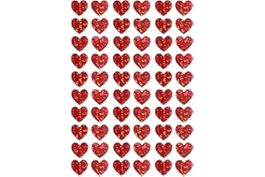 SHUNYINLAI 20 Sheets Glitter Heart Shaped Stickers, Self Adhesive PVC Heart Decals Love Labels for Wedding, Party, Valentine'