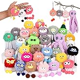 LiYiQ 30 Pcs Cute Plush Keychains Kawaii Keychain Bulk for Birthday Goodie Bags Pinata Toys Classroom Prizes Party Favors