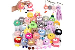 LiYiQ 30 Pcs Cute Plush Keychains Kawaii Keychain Bulk for Birthday Goodie Bags Pinata Toys Classroom Prizes Party Favors