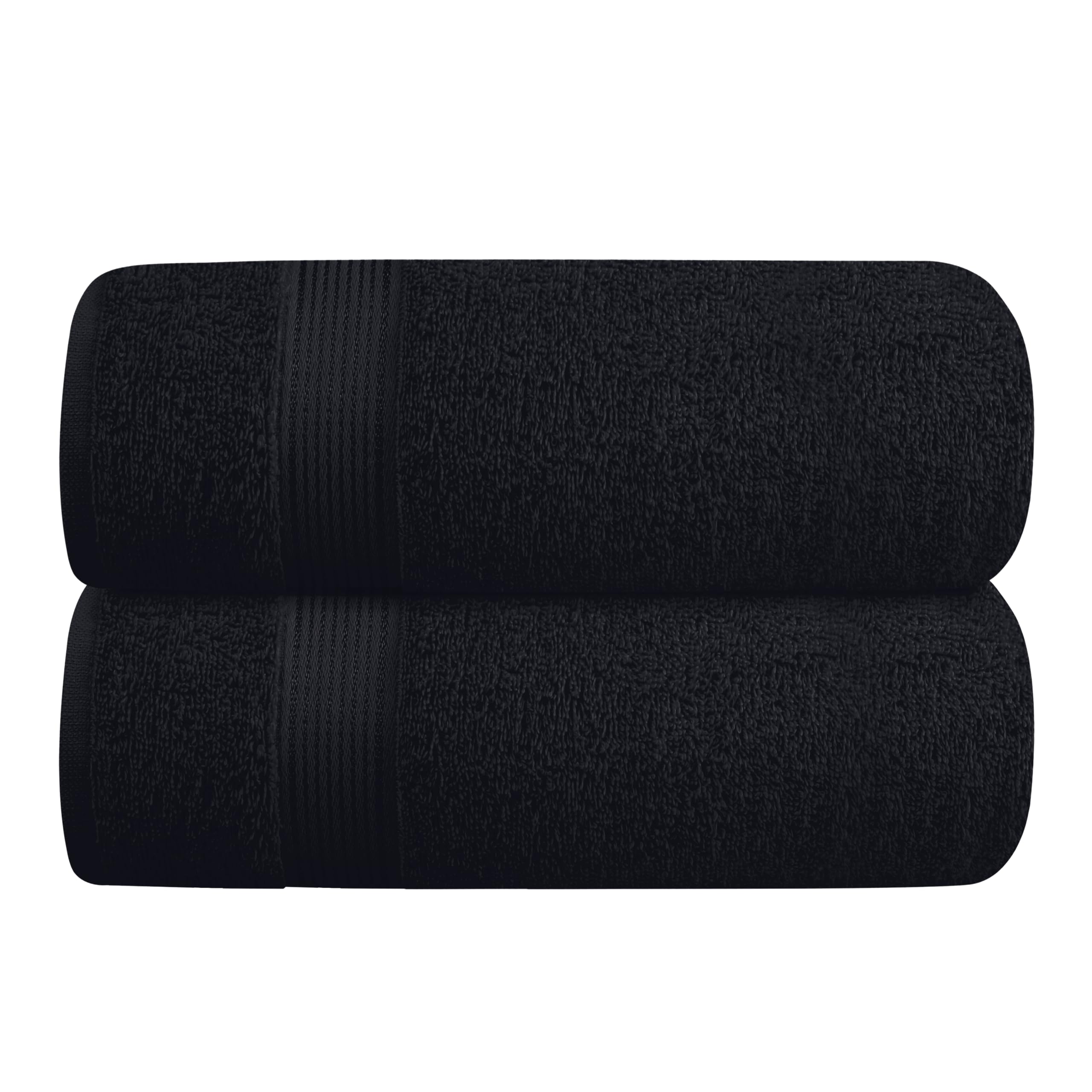 Photo 1 of Belizzi Home Cotton 2 Pack Oversized Bath Towel Set 28x55 inches, Large Bath Towels, Ultra Absorbant Compact Quickdry & Lightweight Towel, Ideal for Gym Travel Camp Pool - Black