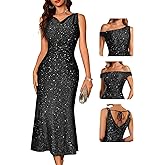 BeryLove Formal Sequin Prom Wedding Guest Cocktail Evening Bodycon Dresses