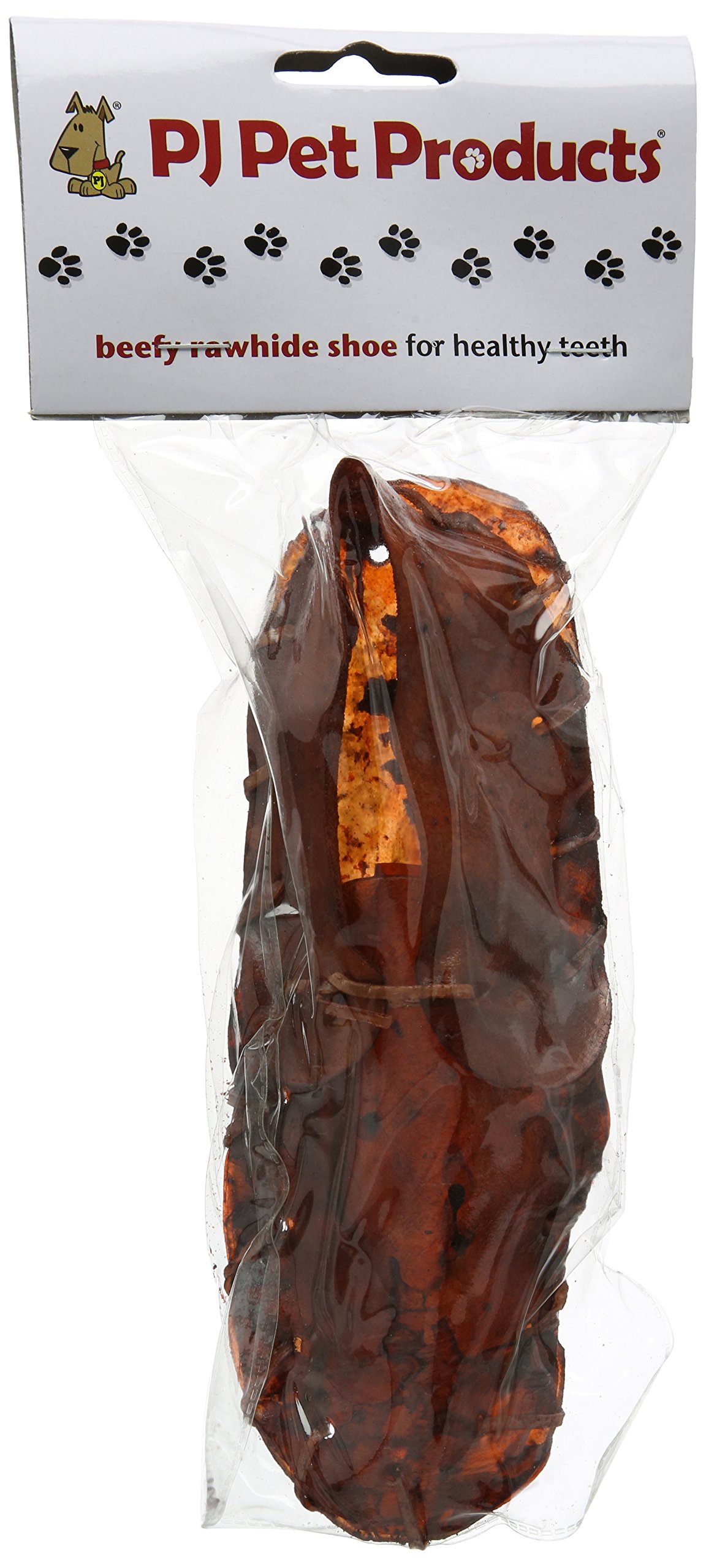 PJ Pet Products Rawhide Beef Flavour Shoe, 7-inch (Pack of 10)