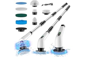 Electric Spin Scrubber for Cleaning, Bathroom Cleaning Brushes with 8 Replaceable Heads, 3 Adjustable Speeds Power Scrubber 3