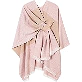 Women Shawl Wrap Poncho Cape Cardigan Open Front Coat Warm Scarf for Spring Fall Winter Cold Weather Days