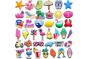 SHIOMAY 26 40Pcs Summer Shoe Charms for Clog Sandals Bracelets Decoration,Beach Charms for Kids Teens Adults Girls Boys Men Women Party Favor
