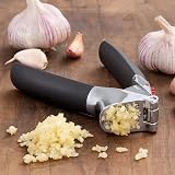 OXO Good Grips Garlic Press with Built-In Cleaner Large Capacity Zinc view 2