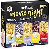Popcorn Movie Night Popcorn Seasoning Popcorn Kernels, 16 Pack, 5 Gourmet Popcorn Kernels and 5 Popcorn Flavoring variety, No