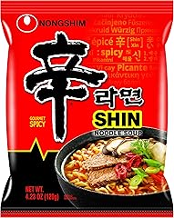 Nongshim Ramen Noodles, Gourmet Instant Ramen, Premium Microwavable Noodle Soup, Spicy Shin, Family Pack, 4.23 Ounce (Pack of