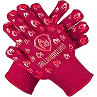 Grill Armor BBQ Gloves – Extreme Heat Resistant 932℉ Oven Gloves for Cooking, Grilling, Baking, Camping – Oven Mitts with Fin