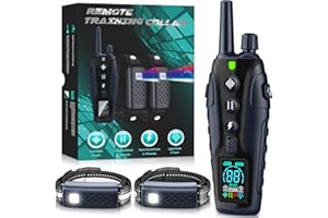 NIKKETTA Dog Shock Collar 2 Dogs(15-150lbs) with Flashing Light for Night Walks,4000FT Dog Training Collar Adjustable Pitch Beep(1-8), Vibration(1-16), Safe Shock(1-99), and Keypad Lock