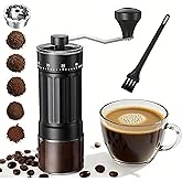 Manual Coffee Grinder - Burr Coffee Grinder With Ceramics Burr For Espresso, v60, 40 Adjustable Settings, Pour over Coffee Dripper, Espresso Grinder For Home Use and Camping Travel, With Hand Crank