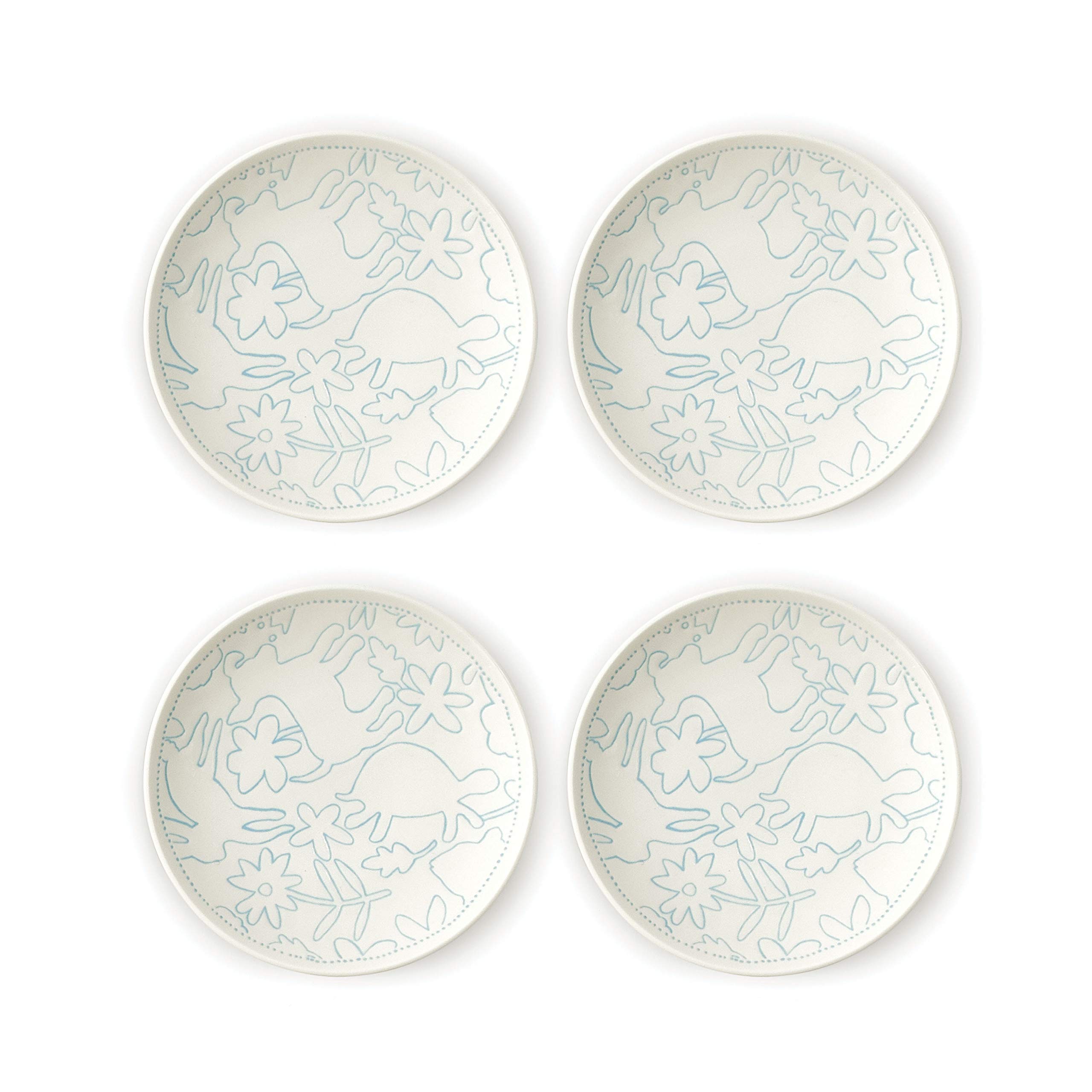 Royal Doulton Ellen DeGeneres Polar Blue 40032975 Accent Side Plate 21cm Plate Set of 4, Porcelain Multi
