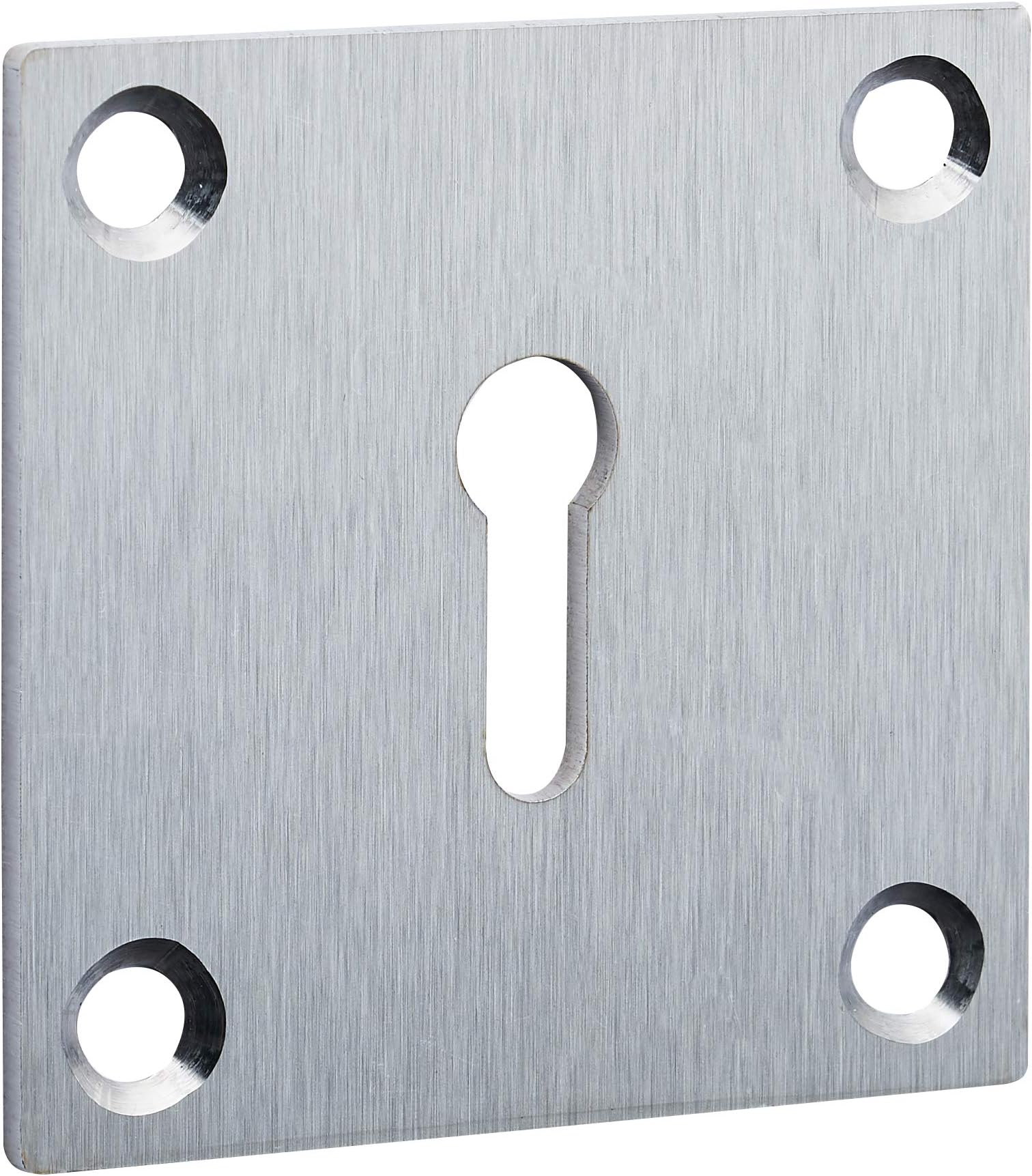 Fire Door Guru® Satin Stainless Steel Square Keyhole Escutcheon Cover - 50 x 50mm - Standard Profile