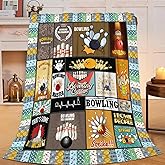 Bowling Blanket Bowling Throw Blanket Gifts for Bowling Lovers Kids Girls Boys Adults Women Men Super Soft Cozy Plush Fluffy Fuzzy Fleece Blanket Decor 40''X50''